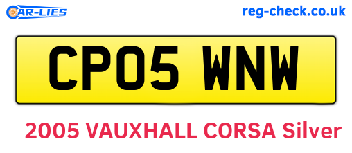 CP05WNW are the vehicle registration plates.
