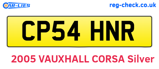 CP54HNR are the vehicle registration plates.