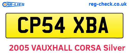 CP54XBA are the vehicle registration plates.