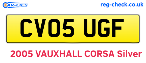 CV05UGF are the vehicle registration plates.