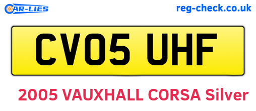 CV05UHF are the vehicle registration plates.