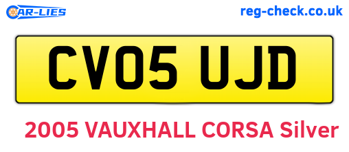 CV05UJD are the vehicle registration plates.