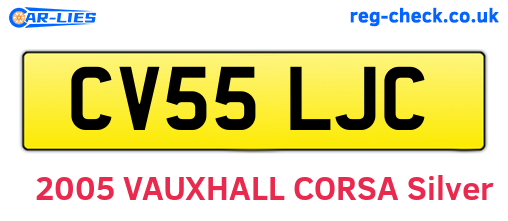 CV55LJC are the vehicle registration plates.