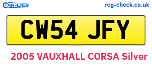 CW54JFY are the vehicle registration plates.