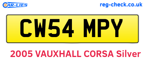 CW54MPY are the vehicle registration plates.
