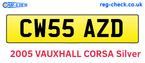 CW55AZD are the vehicle registration plates.