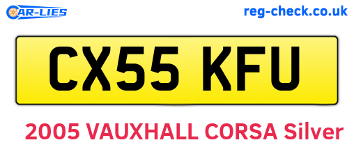 CX55KFU are the vehicle registration plates.