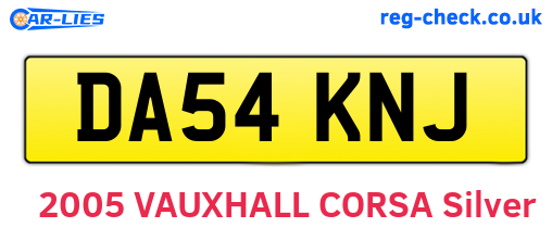 DA54KNJ are the vehicle registration plates.