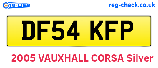 DF54KFP are the vehicle registration plates.