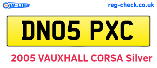 DN05PXC are the vehicle registration plates.