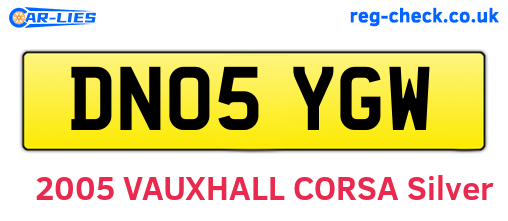 DN05YGW are the vehicle registration plates.