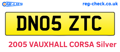 DN05ZTC are the vehicle registration plates.