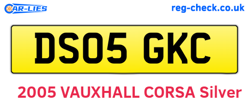 DS05GKC are the vehicle registration plates.
