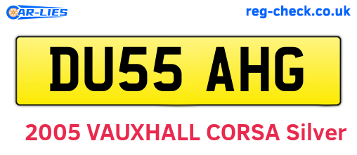 DU55AHG are the vehicle registration plates.