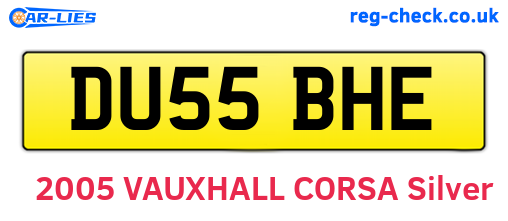 DU55BHE are the vehicle registration plates.