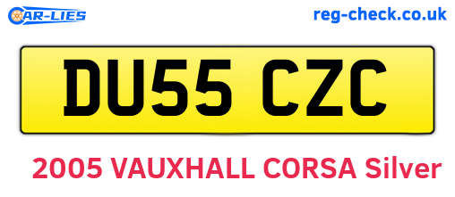 DU55CZC are the vehicle registration plates.