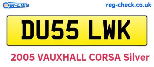 DU55LWK are the vehicle registration plates.