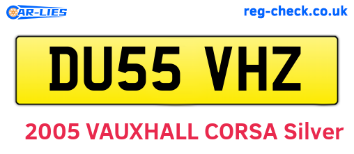 DU55VHZ are the vehicle registration plates.