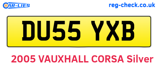 DU55YXB are the vehicle registration plates.