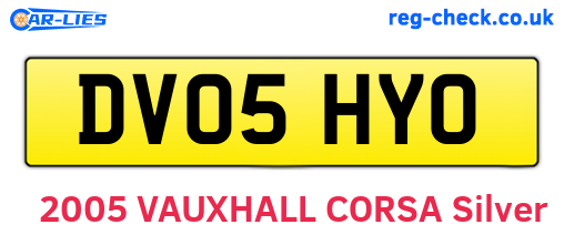 DV05HYO are the vehicle registration plates.