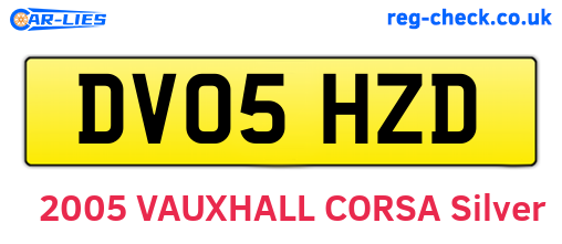 DV05HZD are the vehicle registration plates.