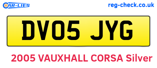 DV05JYG are the vehicle registration plates.
