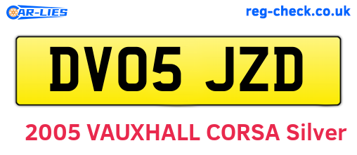 DV05JZD are the vehicle registration plates.