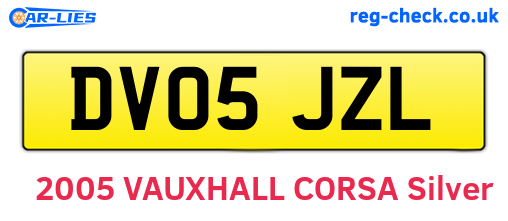DV05JZL are the vehicle registration plates.