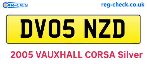 DV05NZD are the vehicle registration plates.