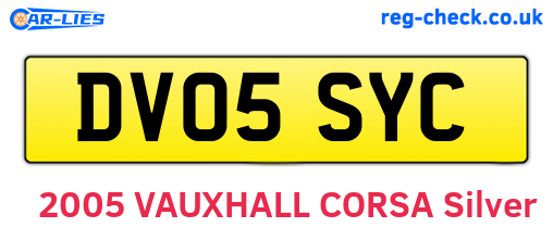 DV05SYC are the vehicle registration plates.