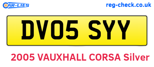 DV05SYY are the vehicle registration plates.