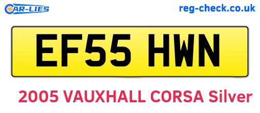 EF55HWN are the vehicle registration plates.