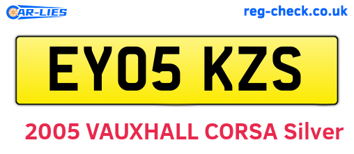 EY05KZS are the vehicle registration plates.