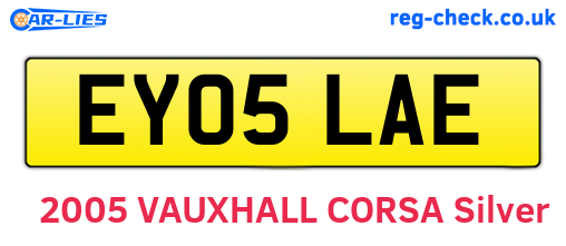 EY05LAE are the vehicle registration plates.