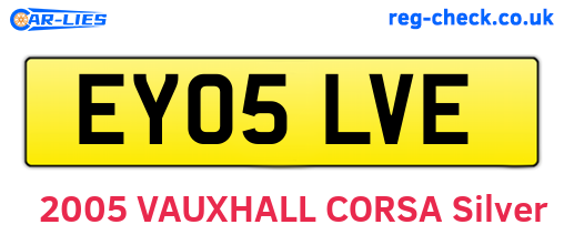 EY05LVE are the vehicle registration plates.