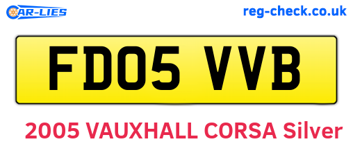 FD05VVB are the vehicle registration plates.