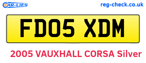 FD05XDM are the vehicle registration plates.