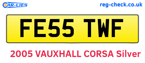 FE55TWF are the vehicle registration plates.