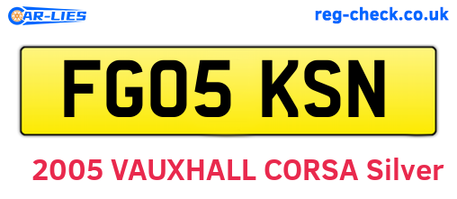 FG05KSN are the vehicle registration plates.