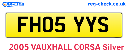 FH05YYS are the vehicle registration plates.
