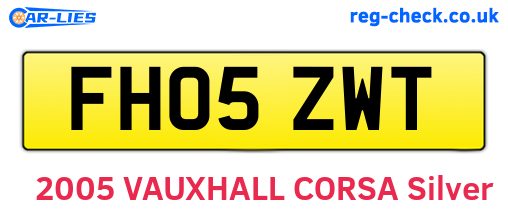 FH05ZWT are the vehicle registration plates.