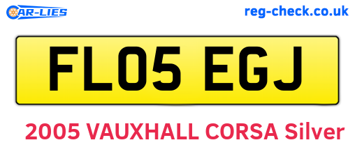FL05EGJ are the vehicle registration plates.