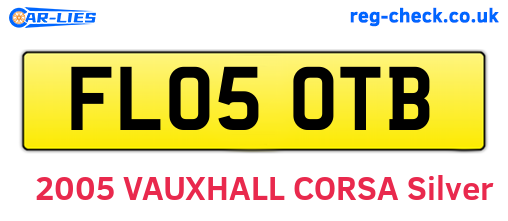 FL05OTB are the vehicle registration plates.