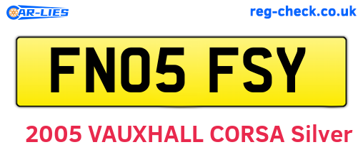 FN05FSY are the vehicle registration plates.