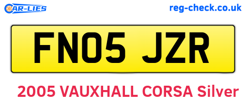 FN05JZR are the vehicle registration plates.