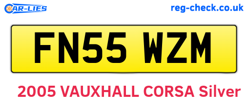 FN55WZM are the vehicle registration plates.