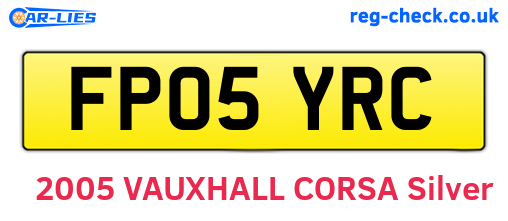 FP05YRC are the vehicle registration plates.