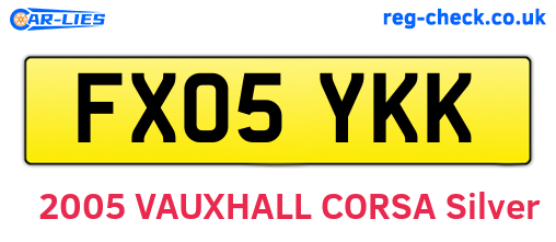 FX05YKK are the vehicle registration plates.