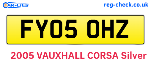 FY05OHZ are the vehicle registration plates.