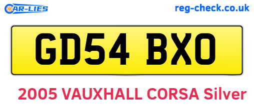 GD54BXO are the vehicle registration plates.